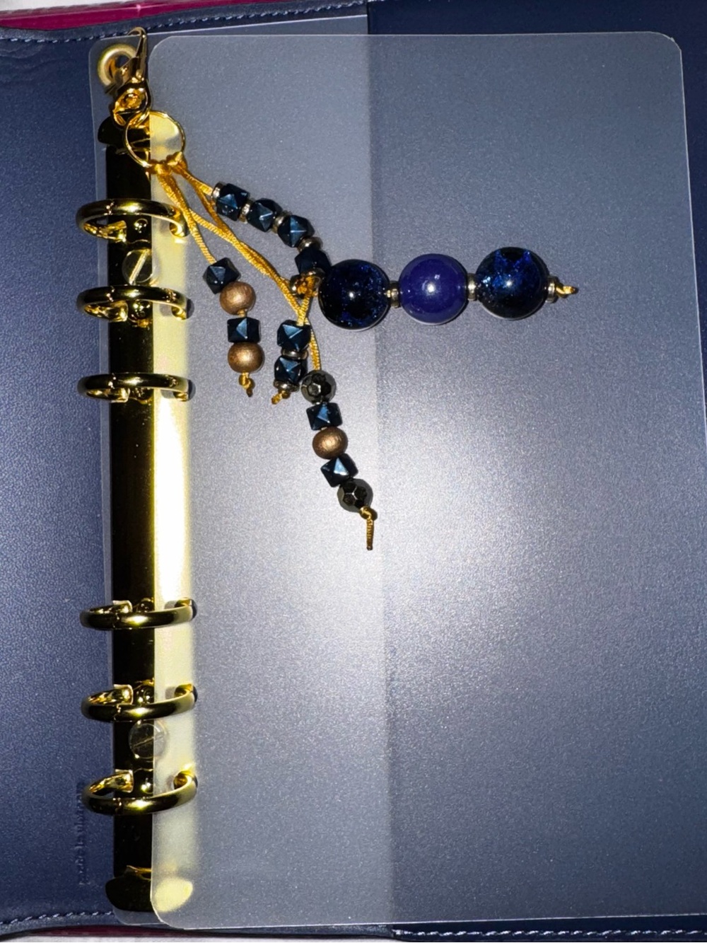 Coach Notebook Personal/A6 Binder Adapter with Beaded Charm